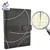 Business meeting A5 size PU leather cover loose leaf power bank notebook with card holder