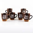 Mini Ceramic Coffee Cup Set With Metal Holder Colourful Tea Cup And Saucer Set Wholesale