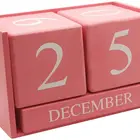 X Wooden Desk Blocks Calendar - Perpetual Block Month Date Display Home Office Decoration 6.1 X 3.9 X 2.9 Inches