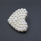 Factory Wholesale 18mm Heart Pearl Rhinestone Button For Garment And Shoes