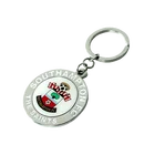 High quality custom logo round shaped metal keychain