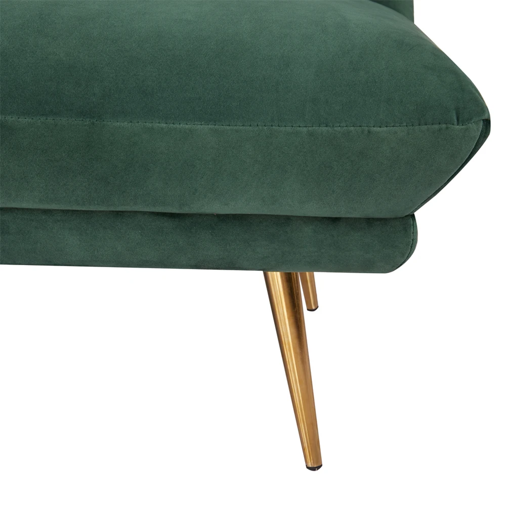 Modern 3-Seater Green Velvet Folding Sofa Bed for Living Room Bedroom Hotel or Apartment with Metal Frame Fabric Futon factory