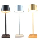 2020 Latest Rechargeable Bedside Table Lamp Cordless Dinner Light Aluminium Table Lamp Restaurant With Base And Shade