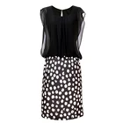Chiffon Printed Vintage Evening Dresses Female Black Sleeveless Retro Mesh Woman Sexy Latest Dress Designs For Ladies