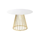 Table Dining China Wholesale White Marble Pattern Table Top Metal Table Legs Dining Table