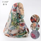 Wholesale malaysia 2019 muslim high quality custom floral voile hijab scarf