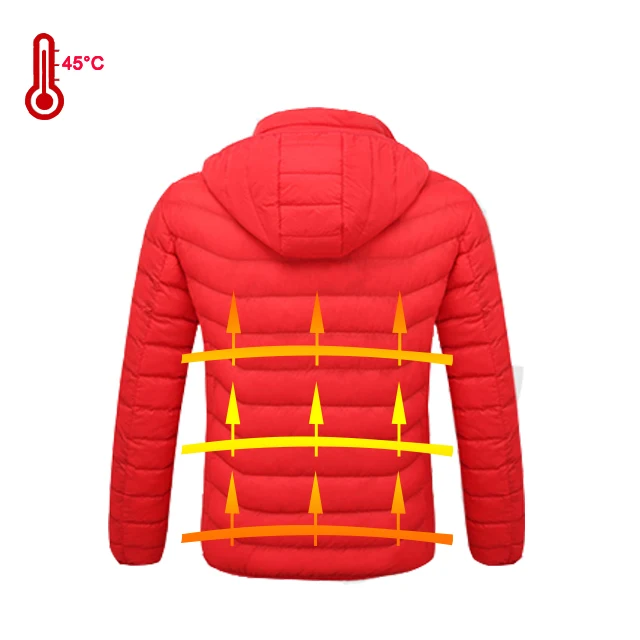 Winter Mens 5V USB power battery heated Jacket