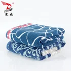 100% cotton terry jacquard blue flower pattern bath towel high quality luxury