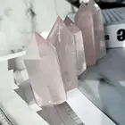 Wholesale natural rose quartz point pink healing reiki chakra crystal tower wands for wedding gift decoration