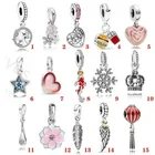 S925 sterling silver beads carp snowflake wings crown pendant