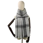 Lady Woman Winter Long Multicolor Warm Cashmere Wool Custom Man Shawl New Style Designer wool Plaid Scarf