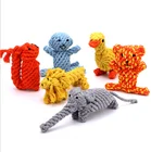 New arrival squeaky cotton rope pet toy for dog chew cute animals design cat scratching pet dog toy products