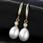 ROMANTIC Large Round Flower Small Zircon 925silver Freshwater Pearl Stud Earrings Sterling