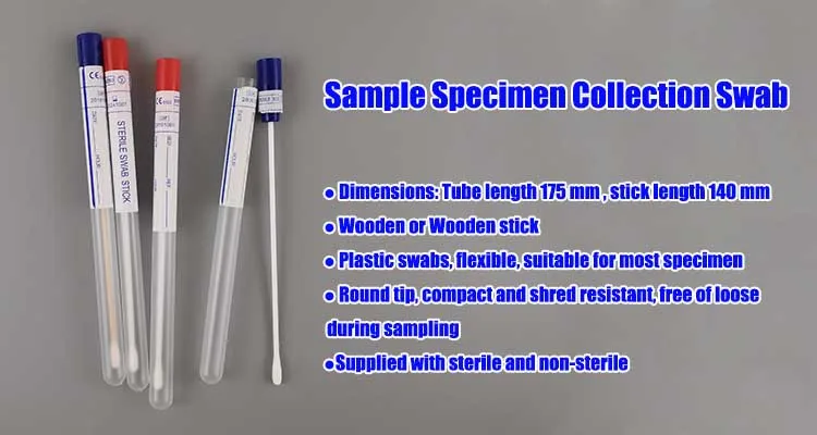 Swab Stick Transport Medium Swab Sample Specimen Collection Swab Ce