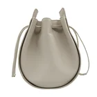 Hand Bag 2021Customized Smooth Leather Wooden Handle Ladies Hand Bag Women Flexible Handbag