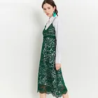 New look dress sexy party free design custom sleeveless v-neck hollow out lace patchwork evening dress womens
