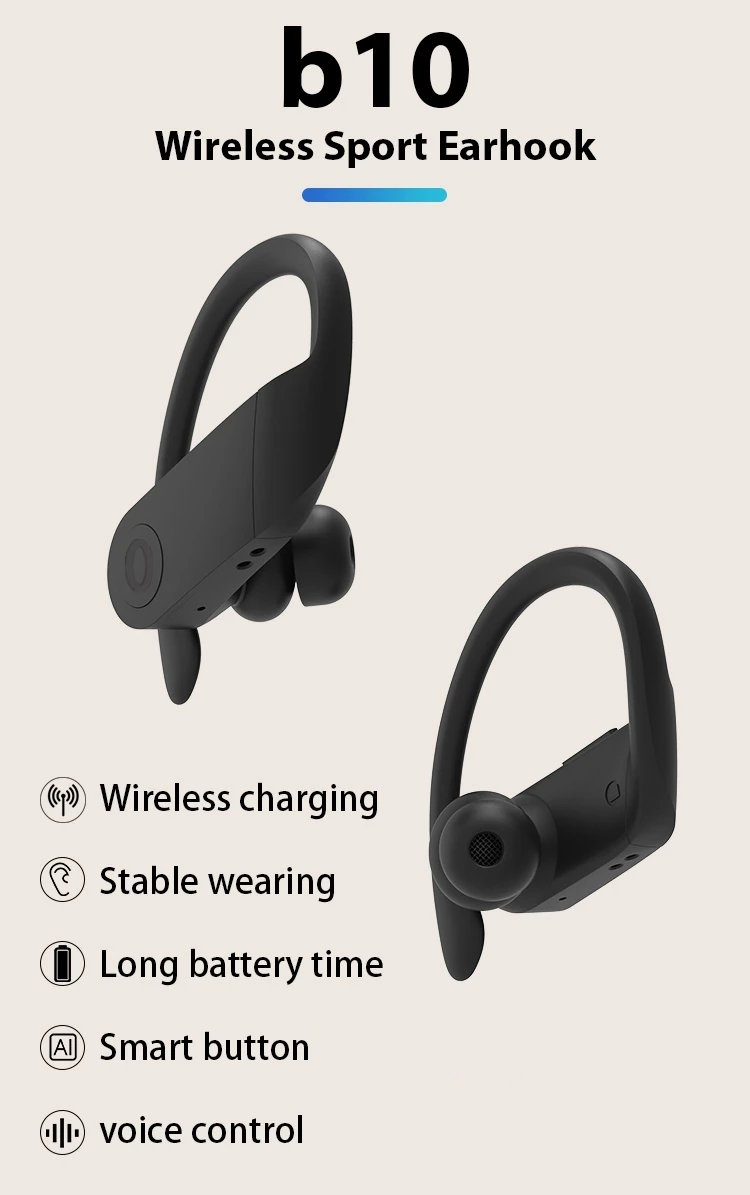 Wireless Charging Blue-Tooth 5.0 Headset Sports Ear Hook Earphones - ANKUX.COM
