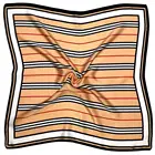 Lines 50*50Red Beige Lines Printed Thick Small Silk Square Scarf