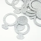 NICRO White Valentine's Day Silver Glitter Wedding Diamond Ring Party Table Confetti