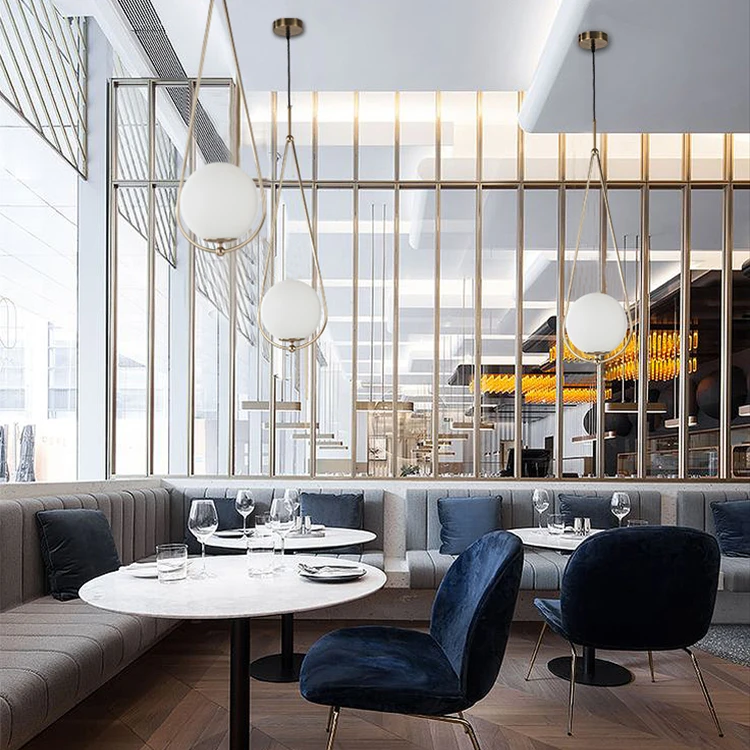 Round modern ball glass metal home decor chandelier pendant light