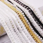 Deepeel C6-1 1cm DIY Sewing Handmade Crafts Accessories Trim Ribbon Clothing Collar Bag Decor Webbing Beaded Pearl Lace