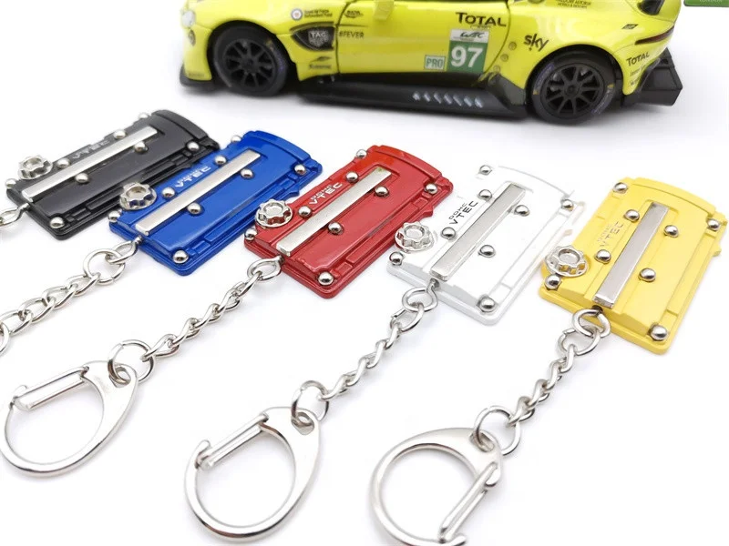 Car Metal Engine Keychain Vtec Dohc Engine Keyring Auto Hood Key