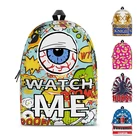 2020 new style all over printed backpack for school children casual colorful designs canvas travel bag for men