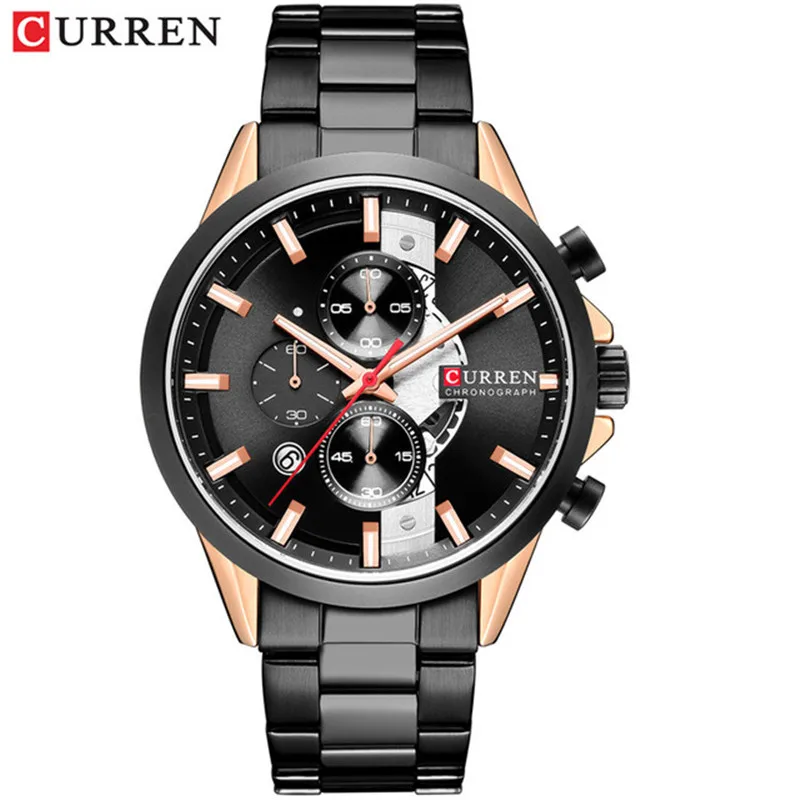 CURREN 8325 Watches Men Luxury Brand Waterproof Stainless Steel Quartz Business Date Chronograph Watch Relogio Masculino Clock