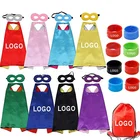 Halloween party costumes Diy pattern boys and girls custom child superhero cape and mask for kids set