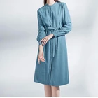Female New autumn new casual design dresses with thin temperament skirt cotton and linen dress