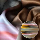 gradient color African clothing materials abstract Custom digital printed design charmeuse 100% satin silk fabric