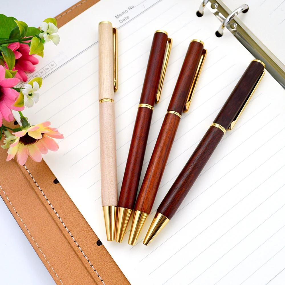 eco friendly wood metal gift wooden roll ball pens ballpoint pen