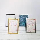 Photo Frame Wholesale Family Style Simple Shiny Gold Silver Color PVC Plastic Photo Frame