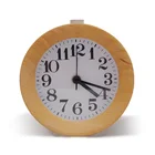 round wooden repeating snooze , battery operated desk smart alarm clock