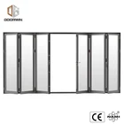 Factory Wholesale Western Style New Windproof White Slim Thermal Break Aluminium Interior Vertical Bi Folding Window And Doors
