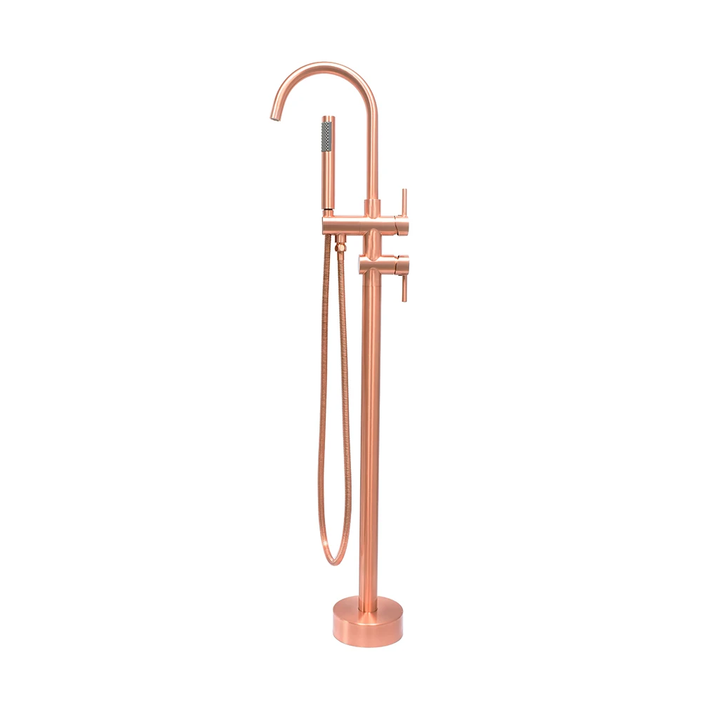 Матовый розовое золото пол отдельно стоящий ванна кран ванна Наполнитель