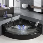 New design luxury black glass big massage acrylic whirlpool bath tubs bathtubs for sale
