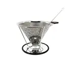 V60 Hot Sell Stainless Steel Drip Coffee Filters Diamond Coffee Dripper