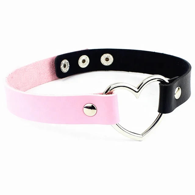 Dama Mujeres Cuero Punk Gótico Gargantilla Cadena Collar Cuello Pico remache hebilla