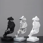 white black poly resin crafts man face figurine statue home decor