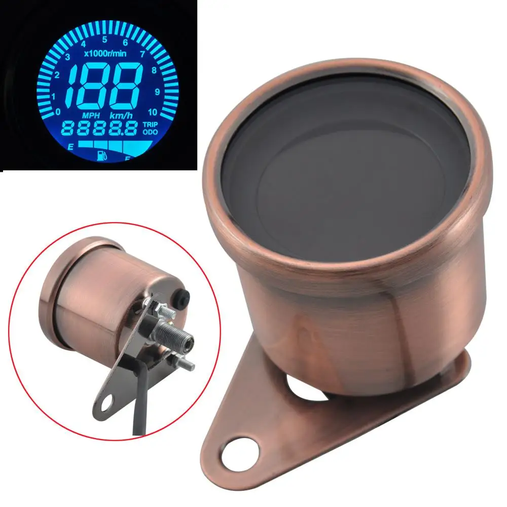 12V Backlight LCD Digital Motorcycle Speedometer Tachometer Odometer Oil Level Gauge Motorcycle Accessories Instruments New