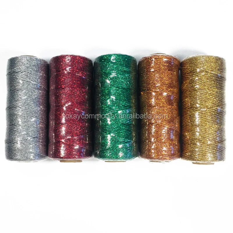 gift packaging line silver 2mm baker twine,silver macrame cord
