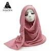 ND372 Muslim women hijab Solid Cotton scarf with Sequins islamic head wraps cotton viscose crinkle hijabs