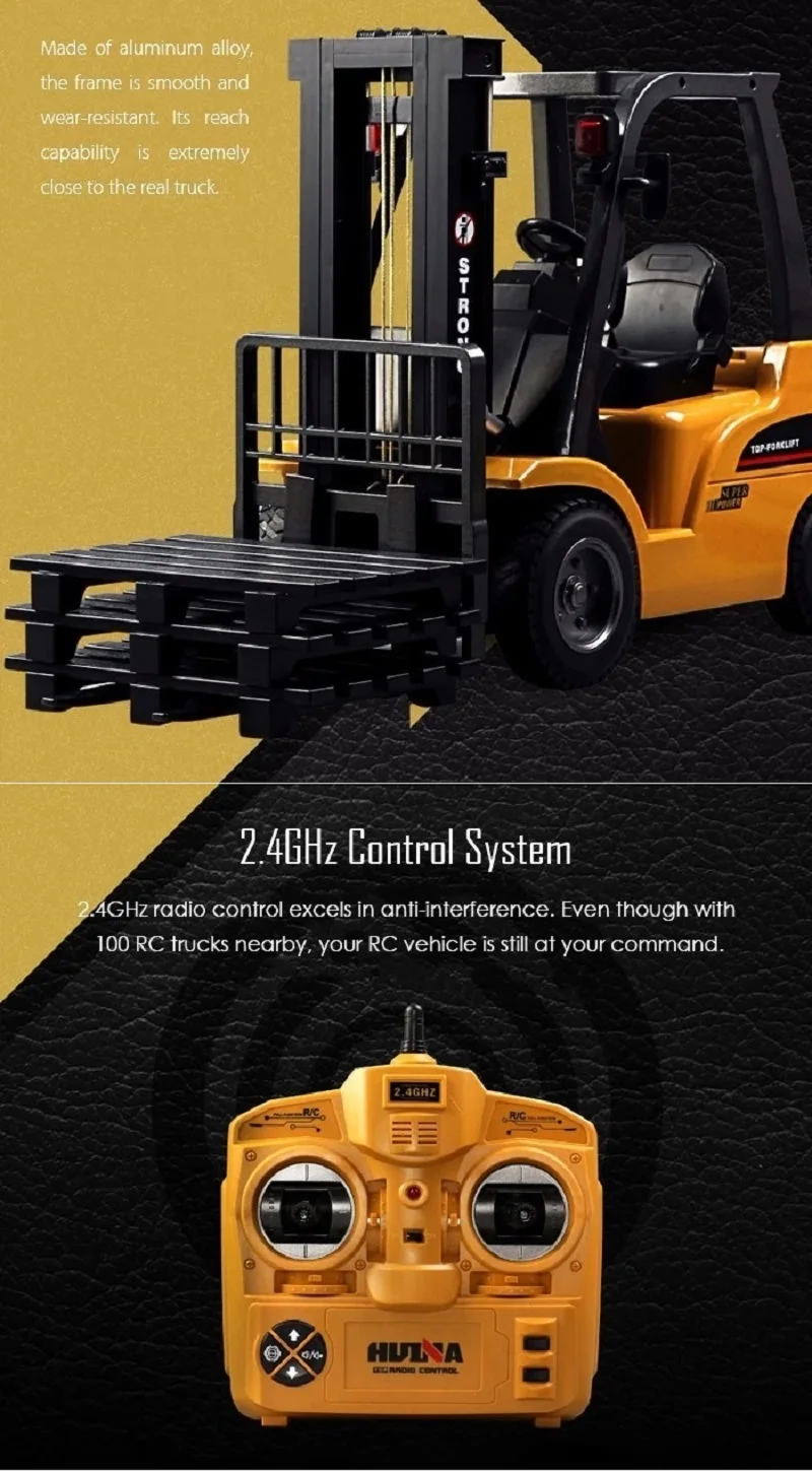 1:10 8CH alloy forklift huina 1577 Radio remote Control car toys (4)