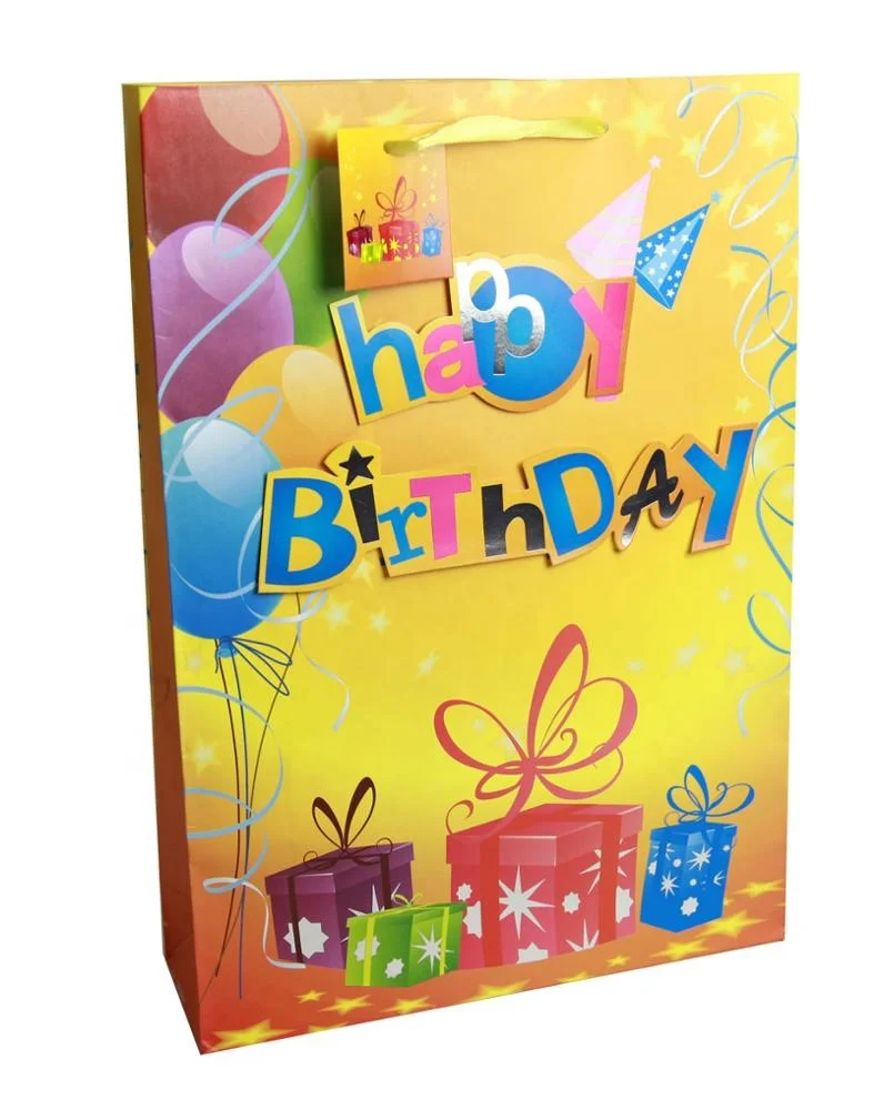 happy birthday hotstamp goody bag gift paper bag for kids
