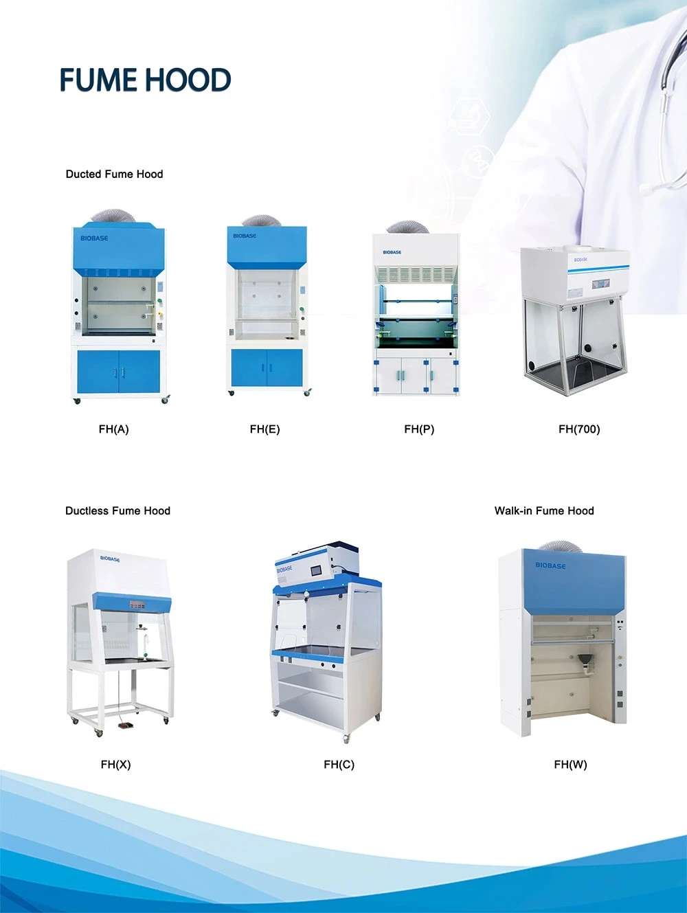 BIOBASE China Fume Hood PCR Cabinet with Active Carbon Filter Lab Ductless Fume Hood price