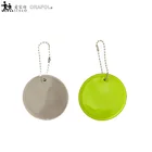 Custom logo reflective keychain ORAFOL 600 candle lights ROUND pendant bag charm accessories safety hanger