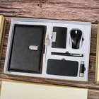 Bookmark card holder mouse power bank USB promotional notebook pen gift set