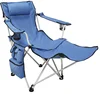 Outdoor portable big camping relax chair cooler luxury armchair folding foldable fabric camping chair with footrest leg rest