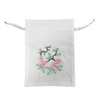 Small Printing Logo Cotton Velvet Drawstring Jewelry Pouch Bags For Bracelet